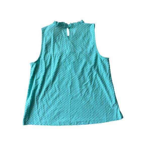 J. CREW Sleeveless cotton, summer blouse/shirt, size women's Large, Teal - Picture 2 of 8